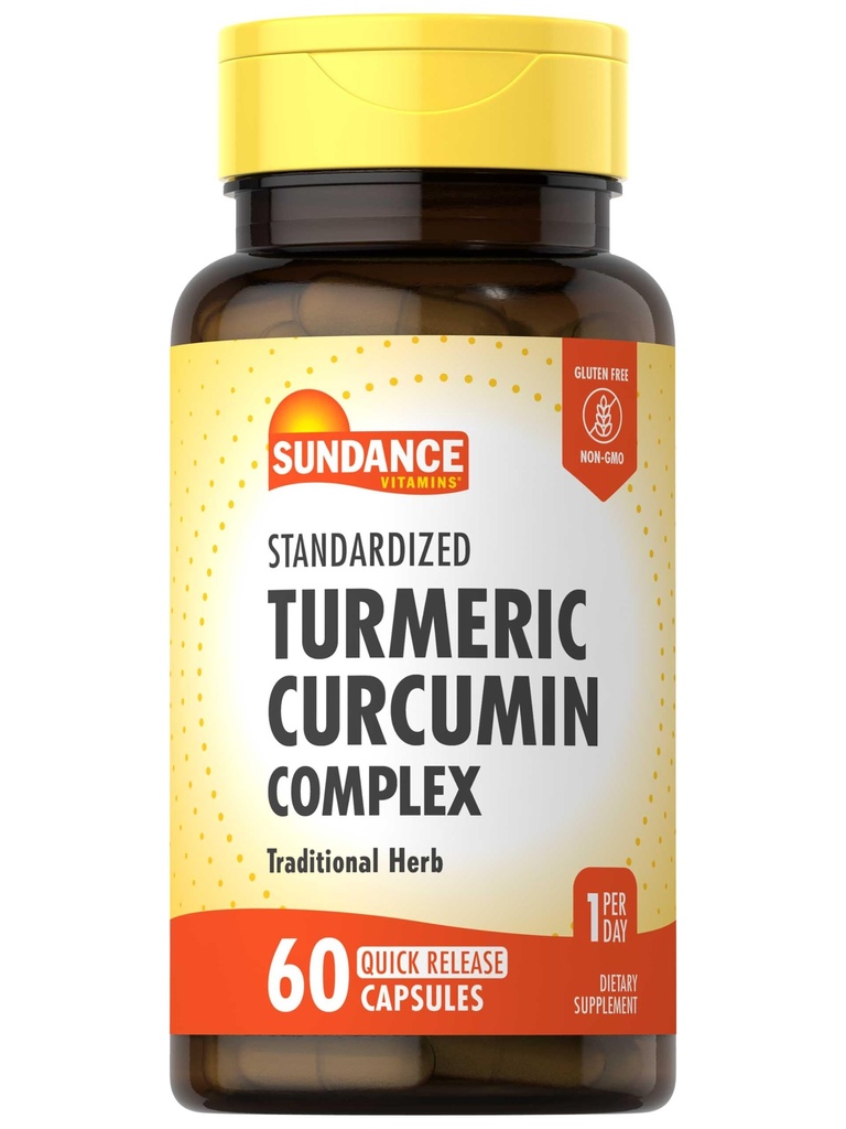 Sundance Turmeric Curcumin Complex | 60 Snabbmeddelande kapslar | Traditionell Herbal Supplement | Icke-GMO och Gluten Free Formel