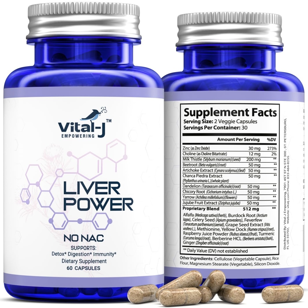 21-IN-1 Liver Support Supplement, Liver Cleanse Detox & Repair - W/Milk Thistle, Zinc, Beetroot & Artichoke, Choline & Dandelion Root for Digestion & Immunity - 120 Capsules pack of 2