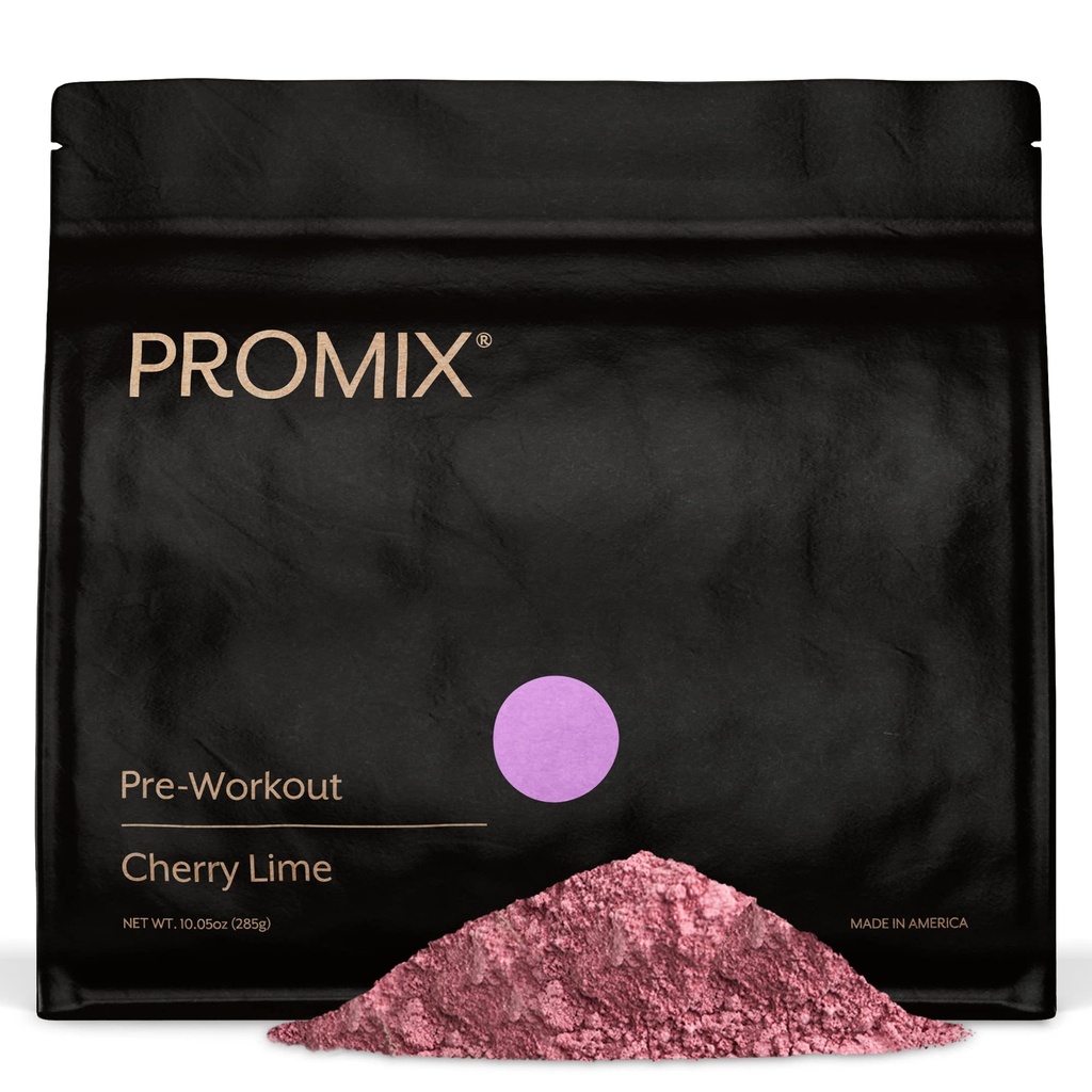ProMix Nutrition Pre-Workout Powder, Cherry Lime - Maximera fokus och prestanda - Hjälper Muscle Gain, Endurance - Vitamin B12, koffein, Beta-Alanine & L-Tyrsosine - 30 portioner (Pack av 1)