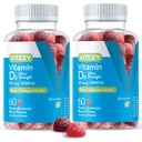 Viteey Vitamin D3 Gummies för vuxna och tonåringar - 5 000 IE, 125mcg, Ultra Strength - Joint & Muscle Health, Immune Boost - Chewable Vitamin D Gummies - Vegetarian, Gelatin Free - Tasty Berry Flavored