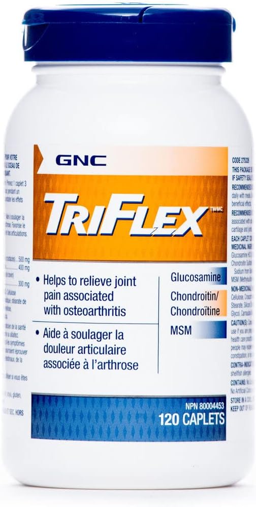 GNC Triflex Joint Support Caplets, Clinical Strength, Glucosamine, Chondroitin, MSM, Mobility, Comfort, Flexibilitet, Cartilage Health, för Män & Kvinnors, HSA FSA Berättigade,120 Räkna, 40 Dag Supply