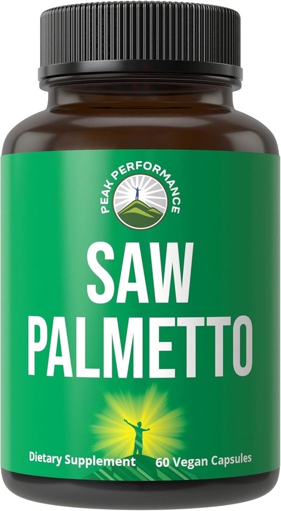 Peak Performance Saw Palmetto kapslar för män och kvinnor 1000mg All Natural Saw Palmetto extrakt piller. DHT Blocker Supplement för håravfall.
