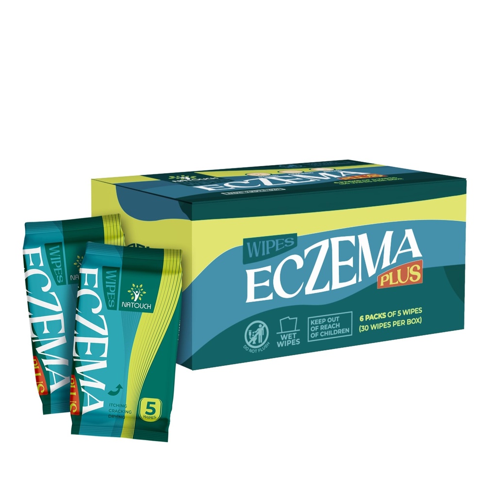 Eczema Wipes All-Natural Fast Acting Eczema Relief, Instantly Soothes & Cools Itching, cracking och torkning, Skin Protectant Organic Wipes