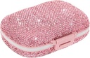 Söt Pill Organizer Small Bling Pill Case för Purse Medicine Vitamin Container Holder Daily Pill Box Container för kvinnor Travel Medicine Kit (rosa)