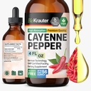 BIO KRAUTER Cayenne Pepper Extract Liquid - Pure Capsaicin Extract - Liquid Cayenne Pepper Drops för Digestive Support - Sugar & Alcohol Free 4 Fl.Oz.