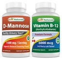 Bästa naturliga D-Mannose 1500 mg och vitamin B12 6000 mcg