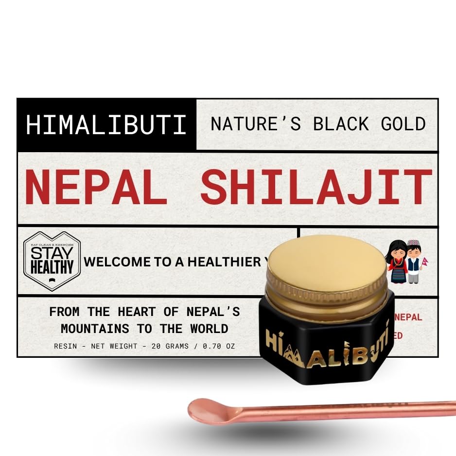 Nepal Shilajit Resin 20g Pure Himalayan Shilajit for Men & Women shilajit Wellness nest Pure Resin Organic WHO-GMP Certified Organic Testosterone Wellness 85+ Trace biolabs Silajit