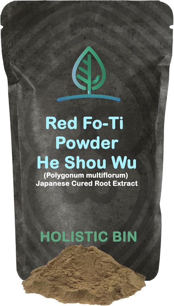 Holistic Bin Japanese He Shou Wu Fo Ti Powder Potent Fermented Herbal Extract for Vitality | Wild Harvested in Japan | Pure Fo Ti for Hair Health Support | Antioxidant and Anti Aging Properties