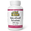 Naturliga faktorer, SelenoExcell Selenium 200mcg, Antioxidant & Immune Support, 90 kapslar