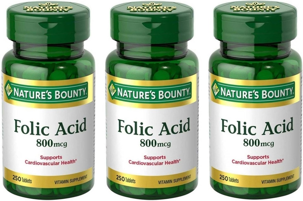 Folsyra 800 mcg tabletter Maximal styrka, 3 flaskor (250 greve)