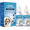NOVEHA Pet Gel Eye Drops med 0,3% Viscoadaptive Hyaluronan | Eye Solution for Severe Dry Eyes - Long Lasting Hydration, Reduces Nuisance, Swelling & Dryness - Eye Lube för hundar och katter (2x10mL)