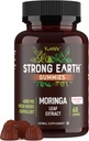 Strong Earth - Moringa Gummies 400mg - Super Food Greens Supplement för energiboost - Natural Multi Vitamin Moringa Oleifera Leaf Extract Gummy, 60 Ct - Tastier än piller eller kapslar