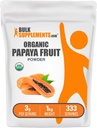 BulkSupplements.com Organic Papaya Fruit Powder - smakpulver, källad från Carica Papaya Fruit - Gluten Free, 3g per portion, 1kg (2,2 lbs) (Pack av 1)