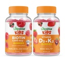 Livliga Biotin Kids + Vitamin D3 + Vitamin K2 Kids, Gummies Bundle - Great Tasting, Vitamin Supplement, Gluten Free, GMO Free, Chewable Gummy