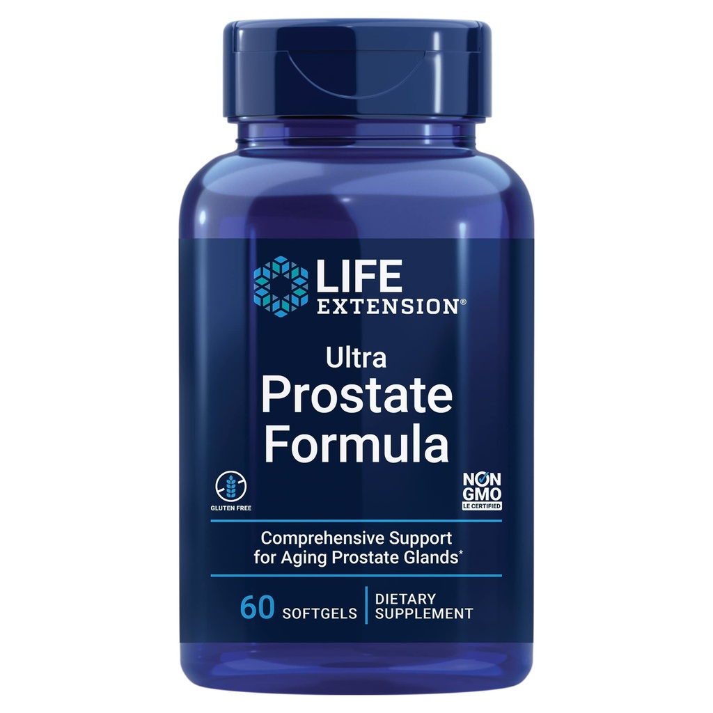 Life Extension Ultra Prostate Formel - Mäns Prostate Health Supplement med Beta Sitosterol, Saw Palmetto, Lycopene, Pumpkin Seed - 60 Softgels