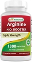 Bästa Naturals L-Arginine NO Booster Triple Strength 1300 mg Servering 120 Veg Capsules - Tillverkad med L-Arginin, AAKG, L-Citrulline, Beet Powder