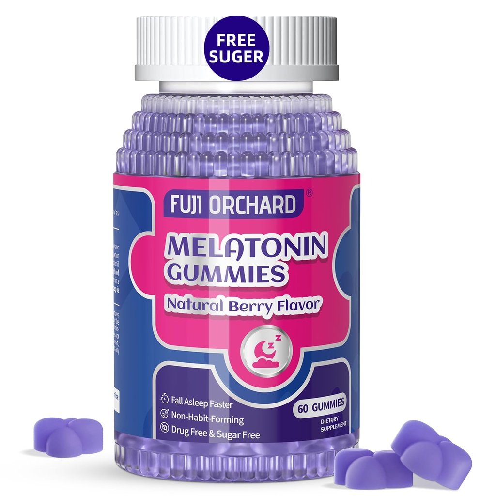 Melatonin Gummies 5mg - Naturlig sömnhjälp - Sömntillskott - Sockerfri melatonin Gummies Match med Magnesium hjälper dig att somna snabbare och sova längre - 60 Gummies Vegan