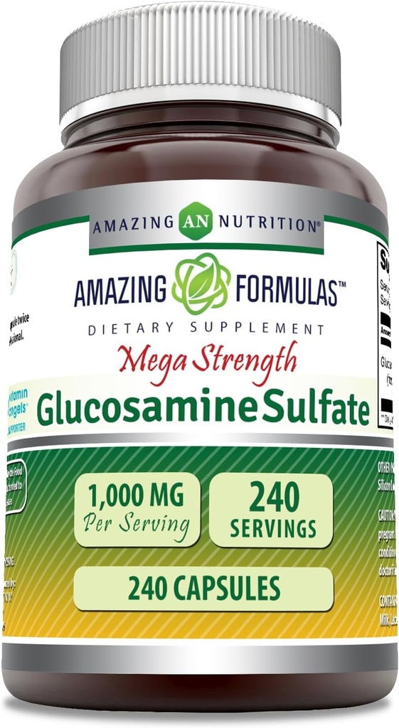 Fantastiska formler Glukosamin sulfat 1000 mg kapslar tillskott | Icke-GMO | Glutenfri | Gjord i USA (240 greve)
