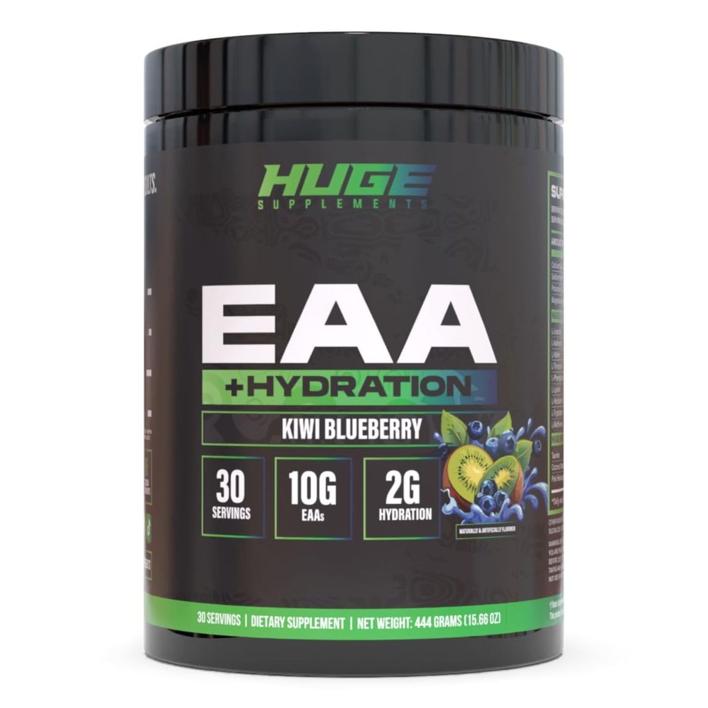 Enorma EAA Supplement, Högsta Dosed Essential Amino Acids Powder, 12.85g EAAs & 8g BCAA Per Servering, Maximera muskeltillväxt, återhämtning och prestanda (Kiwi Blueberry, 17.73 Oz.)
