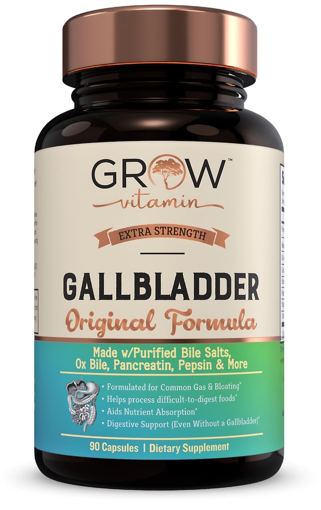 odla vitamin Original Gallbladder Formel, Made w/Purified Bile Salts & Ox Bile Digestive Enzymes - Inkluderar noggrant utvalda Digestive Herbs - 90 kapslar