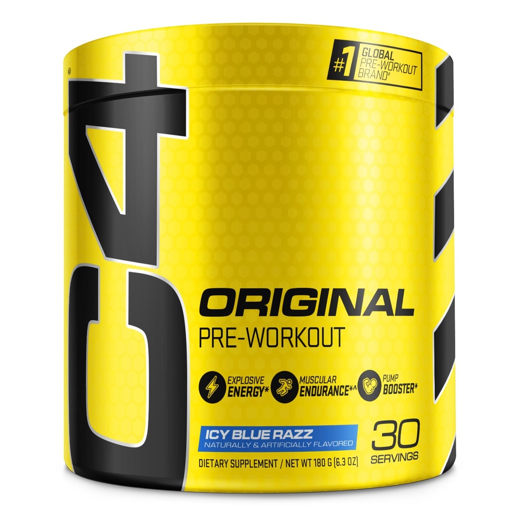 Cellucor C4 Original Pre Workout Powder ICY Blue Razz | Vitamin C för Immune Support | Sugar Free Preworkout Energy för Män & Kvinnor | 150 mg koffein + Beta Alanine + Kreatin | 30 portioner