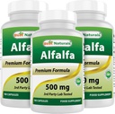 Bästa naturliga Alfalfa Green Super Food 500 mg 180 kapslar (180 greve av 3)