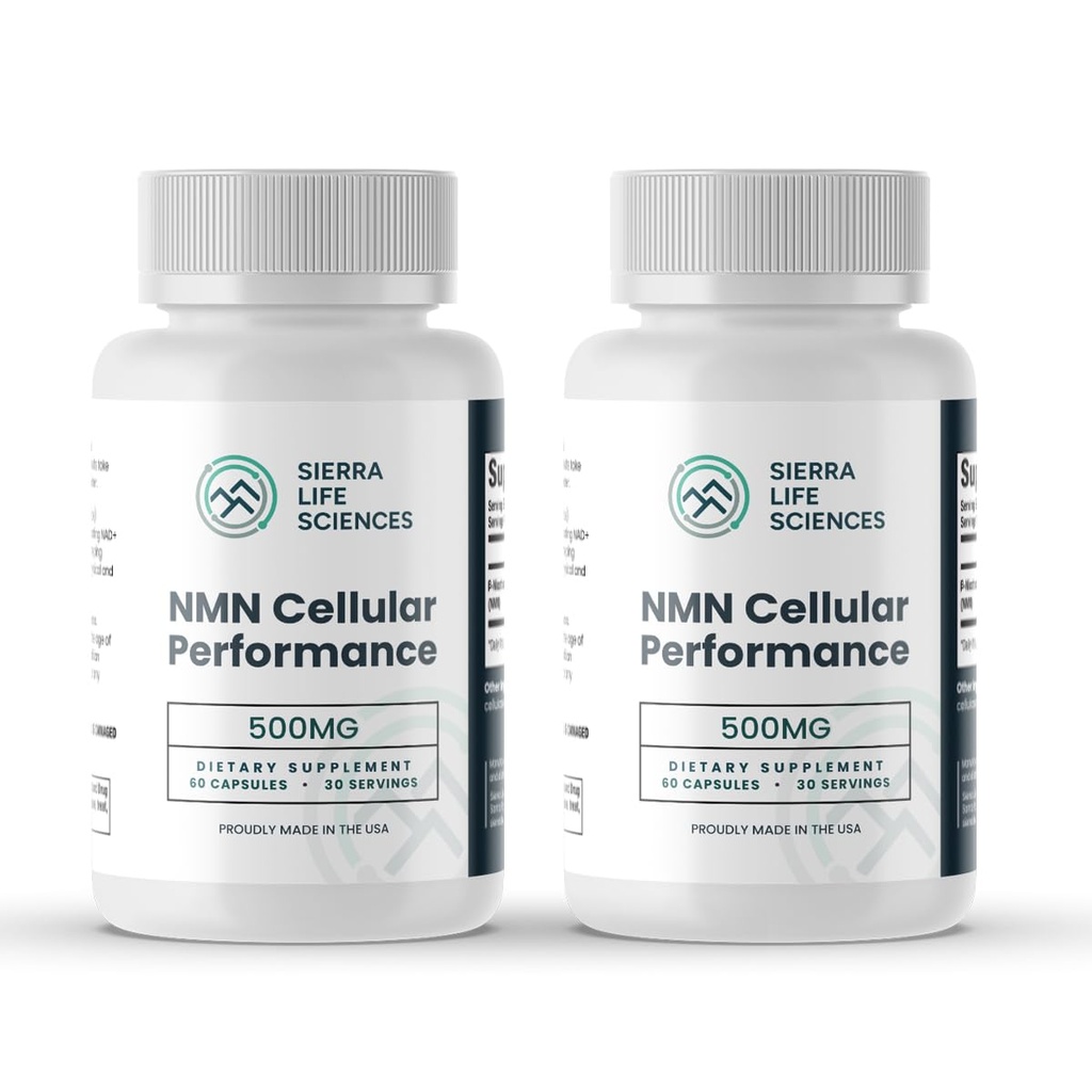 NMN Cellular Performance – 500mg Nicotinamide Mononucleotide for NAD+ Support, Cellular Energy & Recovery – Longevity & Performance Supplement – (2-Pack)