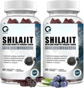 Himalaya Shilajit Gummies med 85+ Spår Mineraler & Fulvic Acid för energi, Immune, Kognitivt Stöd Hög Potens Ren Naturlig Shilajit Supplement för Män & Kvinnor 60 Gummies (2 Pack)