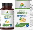 Brieofood Organic Ginger 1500mg, 45 portioner, vegetariska, glutenfria, 90 vegetariska tabletter
