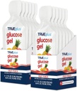 TRUEplus Glucose Gel Pouch, Fruit Punch Flavor, 15g Fast-Acting kolhydrater, Fett Gratis, Gluten Gratis, Snabbt Stöd för Lågt Blodsocker och Energi, 12 Pack