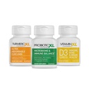 TrioXL - 3 kraftfulla tillägg som främjar ett starkt immunsystem, innehåller TumericXL, VitaminXL D3 & ProbioticXL, Gluten-Free Immune Booster, 3-30 Count