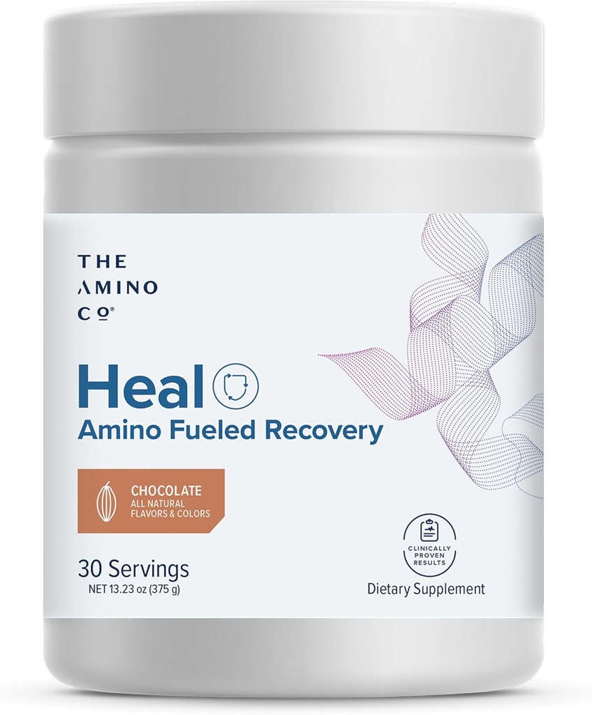 Amino Co. - Heal - Post Workout Recovery Drink med ren Eaa Amino Acid Formel - Kreatin Monohydratpulver för effektiv muskelreparation, Vegan och Keto-Friendly med choklad smak - 13.23oz.