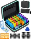 Månatlig Pill Organizer 2 gånger om dagen, med Portable Hard Shell, Pill Cutter, 31-Day Box, Plastic Opening Pick, Månatliga & Weekly Stickers, Convenient Medication Management (2 gånger om dagen)