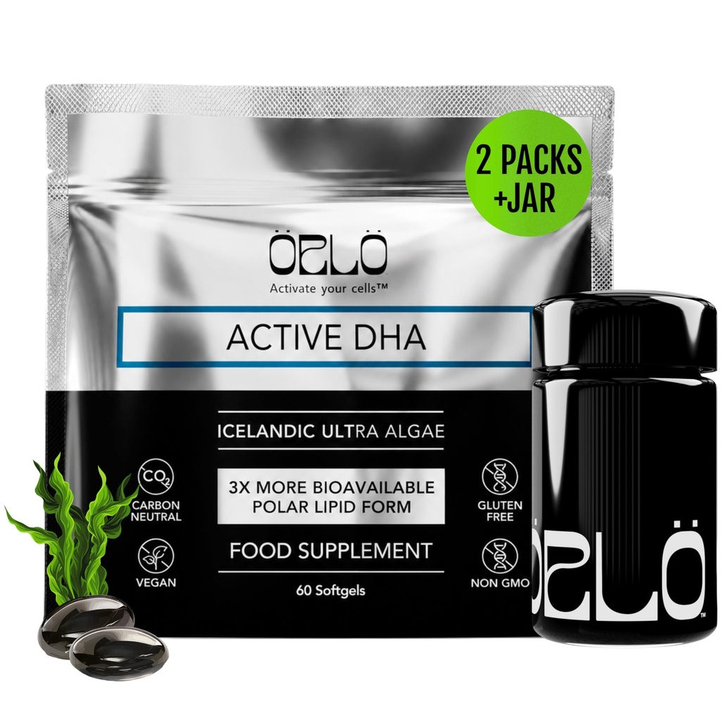 Orlo DHA – Vegan DHA Supplement (EPA & DHA) – Omega 3 Fish Oil & Krill Alternative – Plant-Based Omega-3 Algerolja – Brain & Heart Support (120 Mini Burpless Softgels KIT)