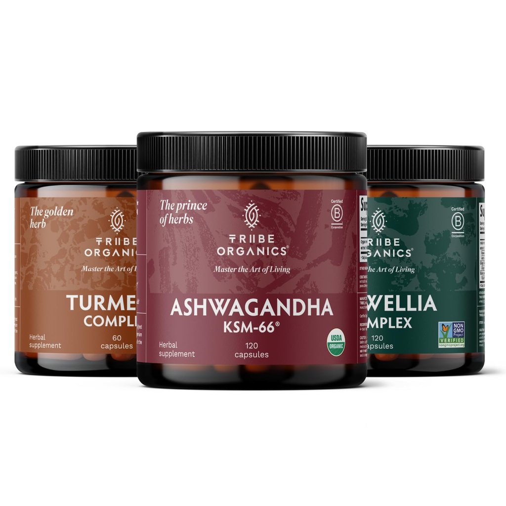 Recovery Trio 120 - KSM-66 Ashwagandha + Turmeric Curcumin C3 Complex + Boswellia Complex - Öka immunitet, gemensamt stöd, minskar smärta