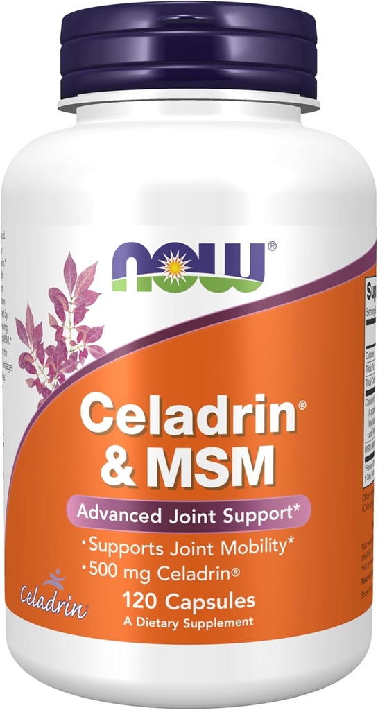 NOW Foods Supplements, Celadrin® & MSM, 500 mg Celadrin®, Advanced Joint Support*, 120 kapslar