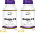 21st Century Flaxseed Oil 1000 Mg Softgels, 120-räkna (22871) (Pack of 2)