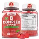 Vitamin B Complex Gummies, Vegan Vitamin B Gummies med 2000 mcg Methyl B12, Methyl Folate | Plus Choline + Inositol, Vitamin C + Zink för stöd energi, humör, immun, hälsosamt hår, hud - 60 Cts
