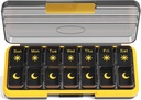 Zoksi Am Pm Pill Organizer 7 Day, Weekly Pill Box 2 gånger om dagen, Medicine Pill Organizer med separat kompartement, Travel Pill Case Dispenser Portable för vitaminer, fiskoljor, mediciner (Black)