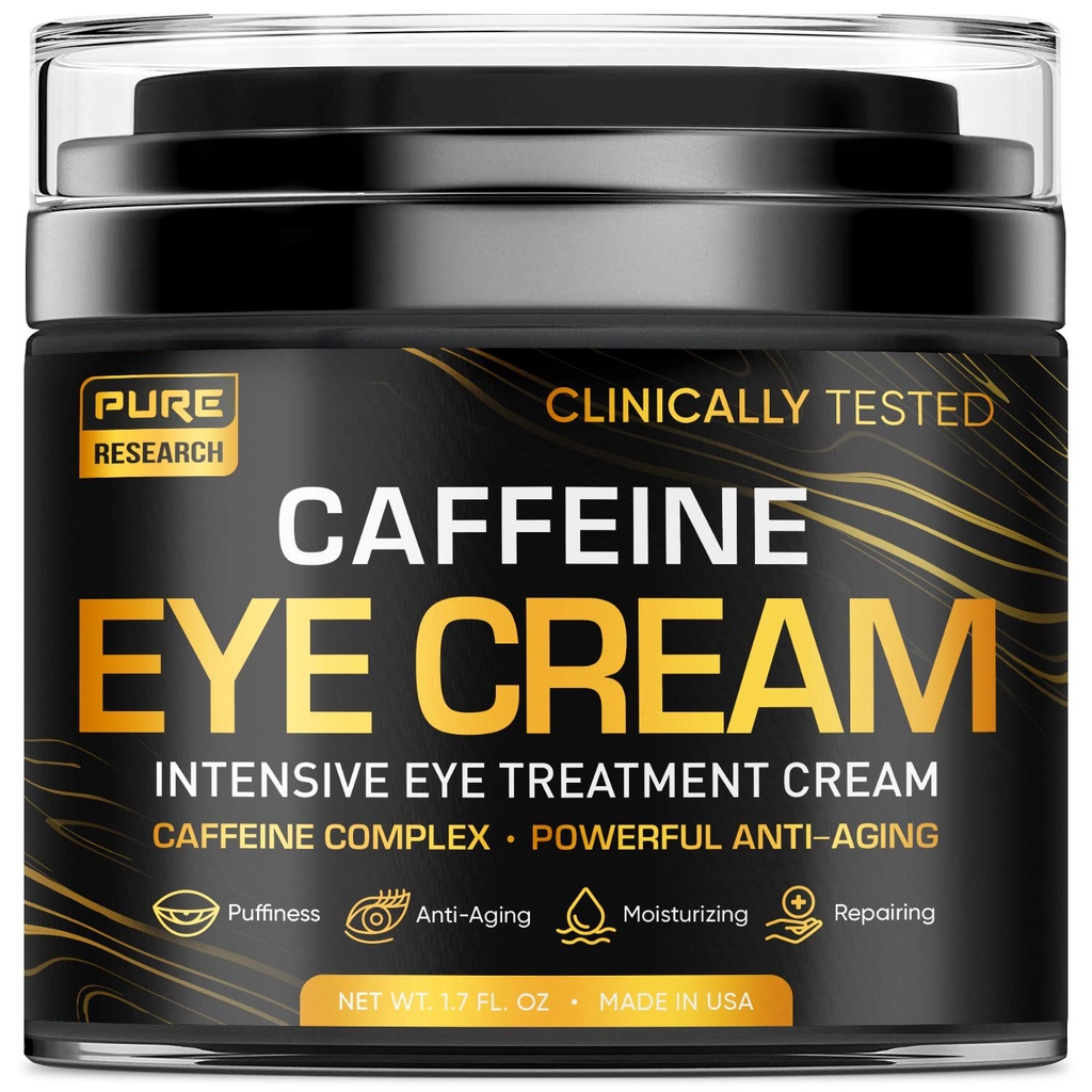 Koffein Eye Cream för anti åldrande, mörka cirklar, väskor, puffiness. Bra under ögon hud + ansikte åtstramning, ögonlyftbehandling för män och kvinnor 1.7oz