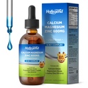 Liquid Calcium Citrate Drops med L-Lysine 500mg, Magnesium & Zink, Calcium Citrate 600mg Supplement med vitamin D3 & K2 för barn & vuxna, 2 Fl Oz