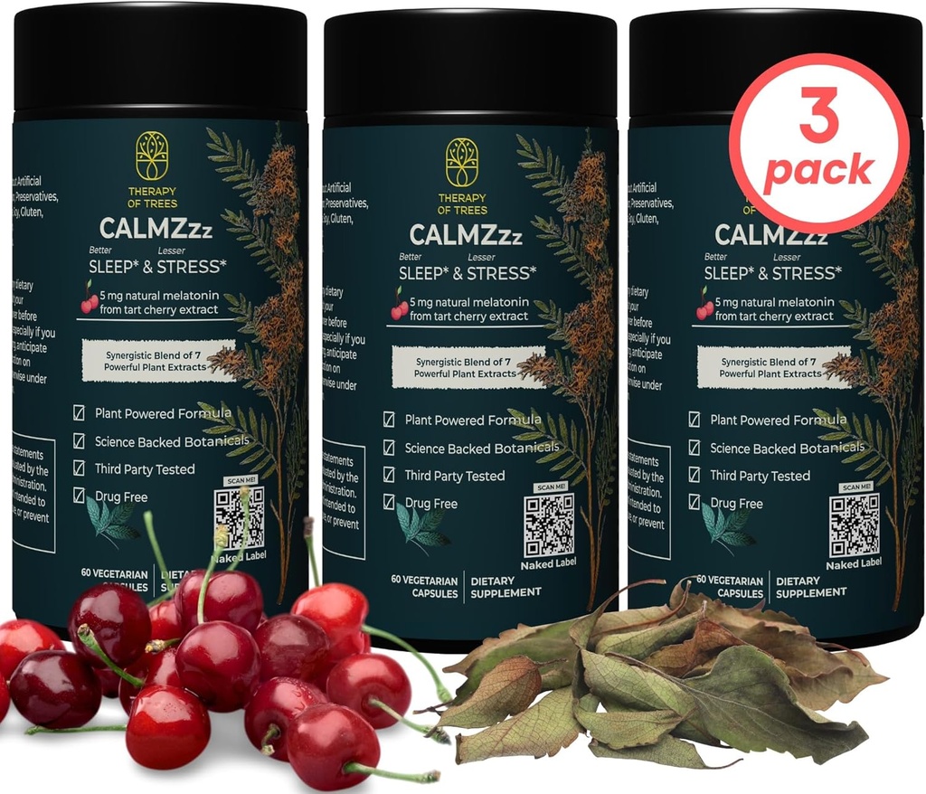 Avancerad sömnhjälp med Melatonin och 7 Super Plants | Non-Habit Forming, 100% naturlig sömntillägg | Endast växter Ingen Anna, naturliga sömnhjälpmedel för vuxna | Melatonin 5mg (Pack of 3)
