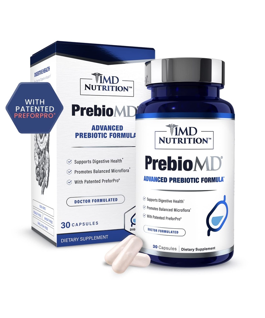 1MD Nutrition PreBioMD - Prebiotisk med PreforPro® | Stöd Hälsosam matsmältning och fördelaktiga bakterier