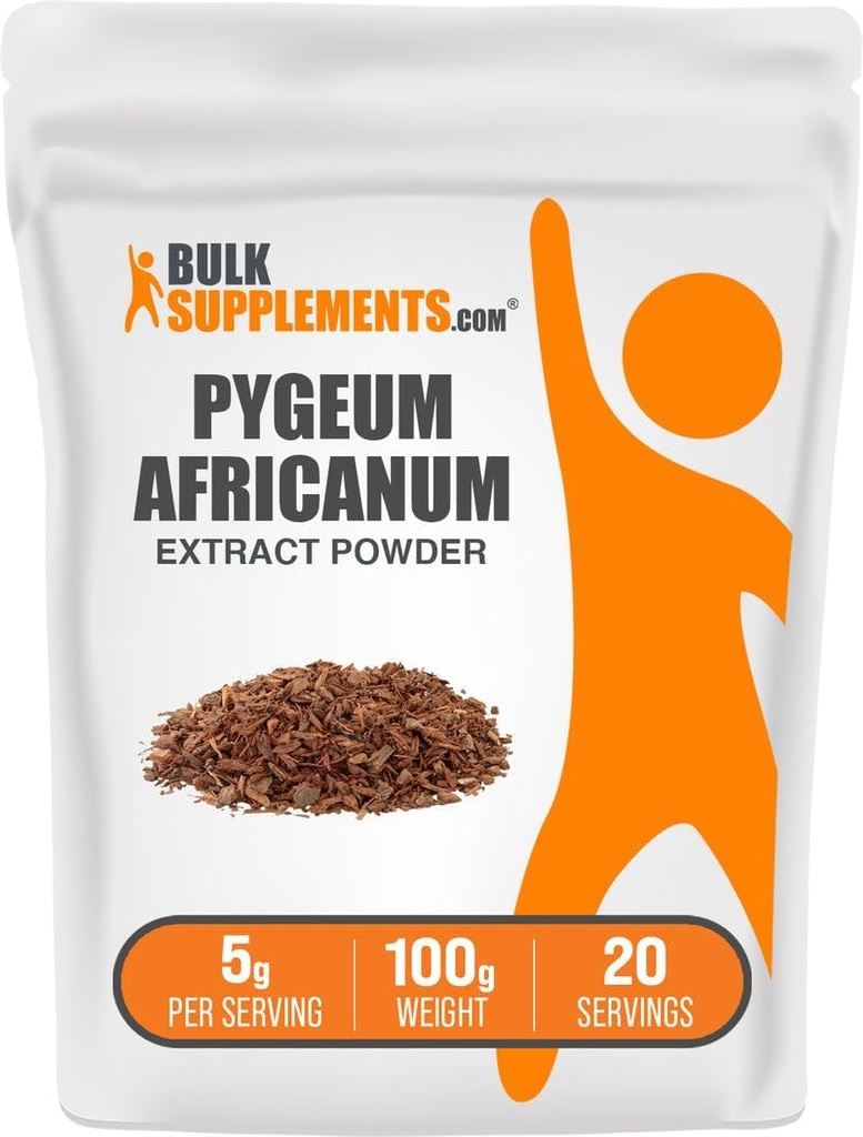 BulkSupplements.com Pygeum Africanum Extract Powder - från Pygeum Bark, Nutritional Supplement - Gluten Free - 5g per Servering, 100g (3,5 oz) (Pack av 1)
