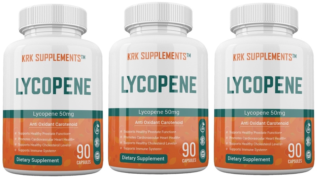 3 flaskor Lycopene 50mg 270 Total kapslar