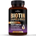 NEW AGE Biotin Collagen Keratin Hyaluronic Acid - 50.000mcg Hair Growth Vitamins för män och kvinnor, Nails, Hair, Skin Vitaminer och DHT Blocker med Vitamin E Folic Acid Pumpkin Seed MSM - 90 Count