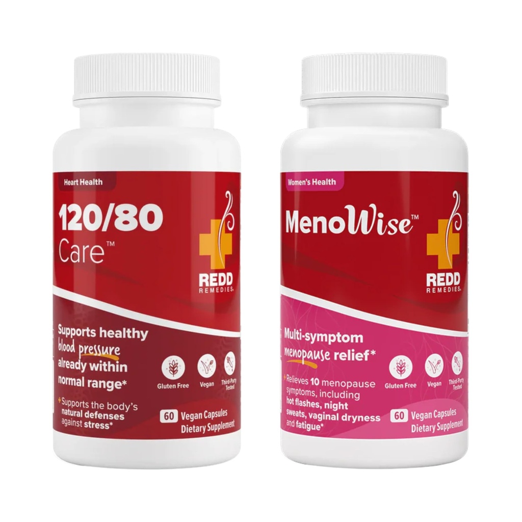 Redd Remedies 120/80 Care, 60 Capsules, and MenoWise, 60 Capsules