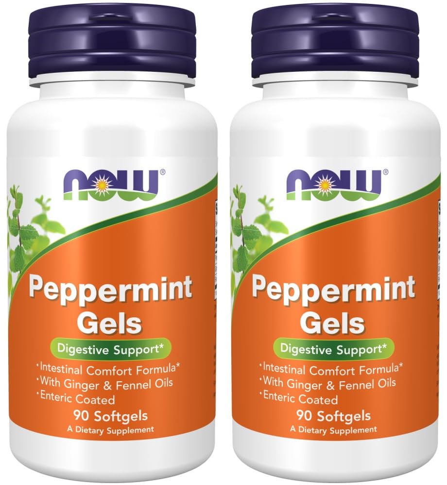Nu Foods Peppermint Gels med Ginger & Fennel Oils, 90 Softgels (Pack of 2)