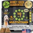 Googipet Premium 10 i 1 Dog Vitamins Multivitamin Chewable med Probiotics for Gut Health, Dog Vitaminer och Supplements w/Vitamin C & Glukosamin för gemensamt stöd (Peanut Butter & Pumpkin Flavor)