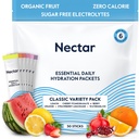 Nectar Hydration Packets - Electrolytes Powder Packets - Sugar Free & 0 Calorie - Organic Fruit Liquid Daily IV Electrolytes Powder för Dehydration Relief and Rehydration (Variety 30 Pack)